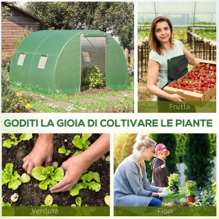 Θερμοκήπιο Outsunny Outdoor Tunnel με κάλυμμα πολυαιθυλενίου, αρθρω...