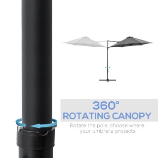 Outsunny Garden Parasol με περιστροφή 360° και πολυεστερικό κουβούκ... Outsunny Garden Parasol με περιστροφή 360° και πολυεστερικό κουβούκ...