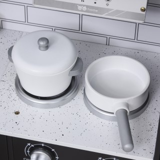 HOMCOM Wooden Play Kitchen for Children Et? 3+ - Μαύρο 350-079 HOMCOM Wooden Play Kitchen for Children Et? 3+ - Μαύρο 350-079