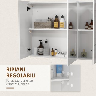 Ντουλάπα καθρέφτη kleankin με ρυθμιζόμενα ράφια και φώτα LED 3 χρωμ... Ντουλάπα καθρέφτη kleankin με ρυθμιζόμενα ράφια και φώτα LED 3 χρωμ...