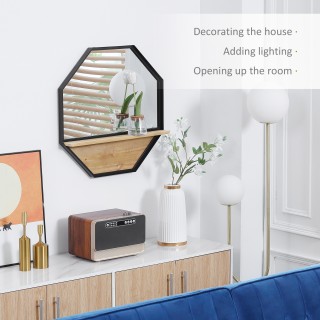 HOMCOM Οκτάγωνος Μεταλλικός Καθρέφτης Τοίχου με Ξύλινο Ράφι, 61x61c... HOMCOM Οκτάγωνος Μεταλλικός Καθρέφτης Τοίχου με Ξύλινο Ράφι, 61x61c...