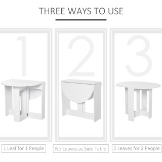 Ξύλινο Πτυσσόμενο Στρογγυλό Τραπέζι Κουζίνας 104 x 76 x 73.7 cm HOM...