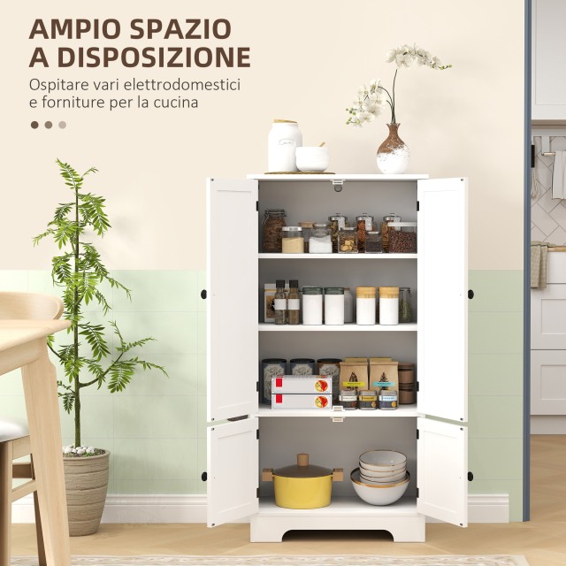 HOMCOM Λευκή Κουζίνα Κρεντέντζα 58.2x30x123 εκ. 83A-236V00WT