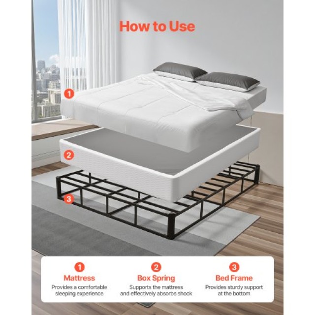 VEVOR Κρεβάτι Queen Size με Ύφασμα 79.1x59.6x9.1 ιντσών XXDHNWK7959...