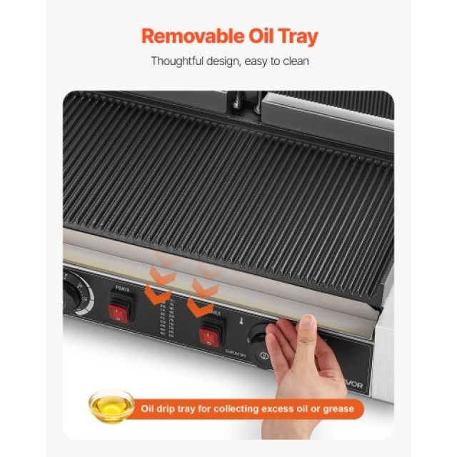 VEVOR Επαγγελματική Τοστιέρα Πρέσα Σάντουιτς Γκριλ Πλάκα 48x23cm SY...