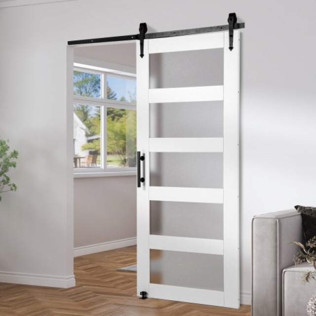 VEVOR Κιτ Συρόμενης Πόρτας Αχυρώνα 32 x 84 Ξύλο και Γυαλί  BLGCMTZSMMKB1JTBCV0