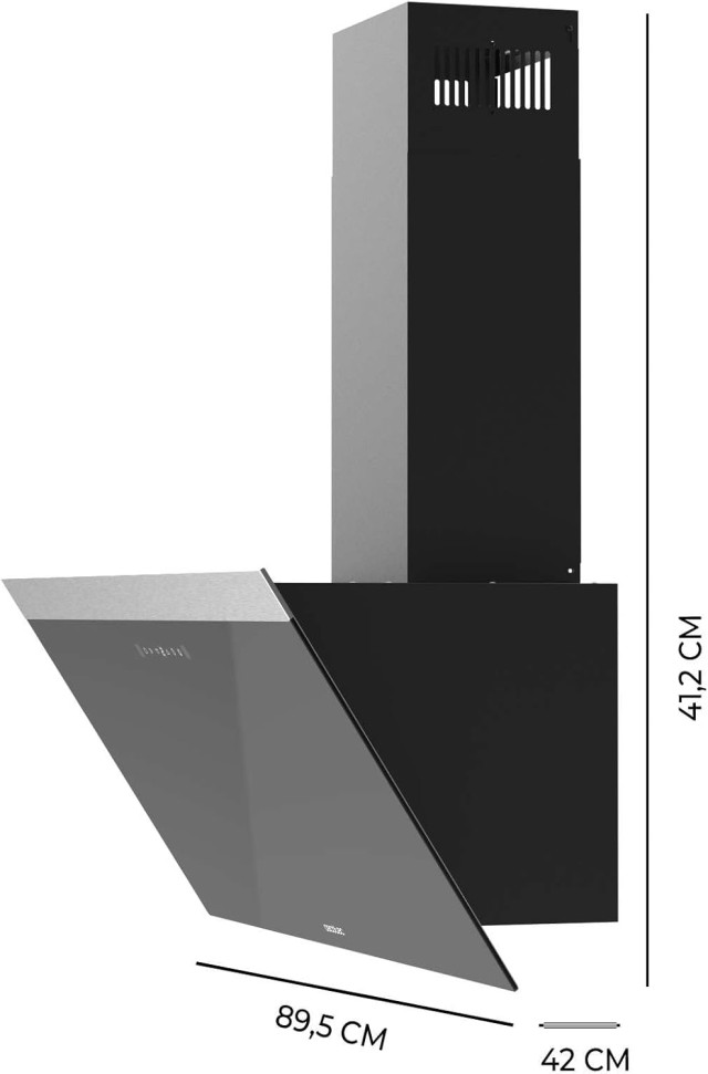 Απορροφητήρας Καμινάδα 90cm Bolero Flux DT 90650 650m³/h Μαύρο CEC-02897 Cecotec