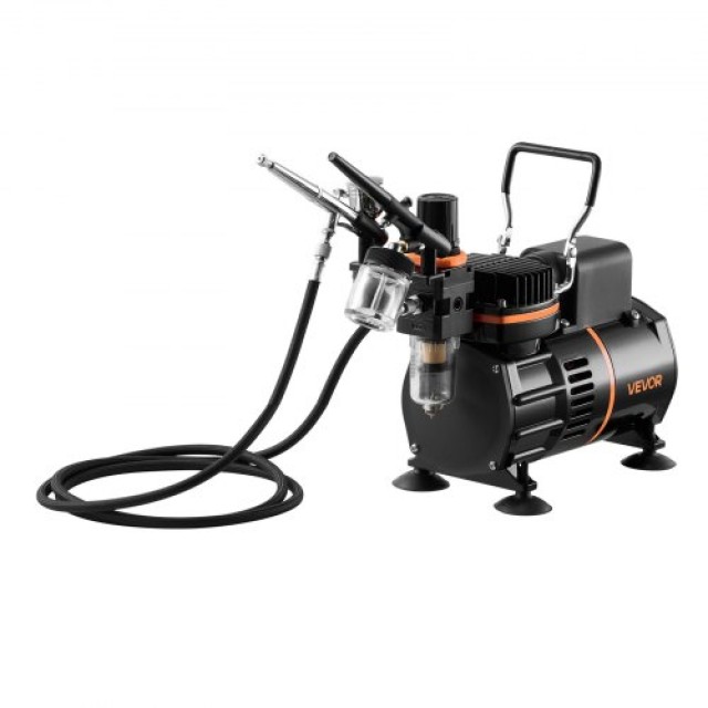 VEVOR Σετ Airbrush με Αεροσυμπιεστή 1/6 HP, 3 Airbrush και 3 Μύτες ...