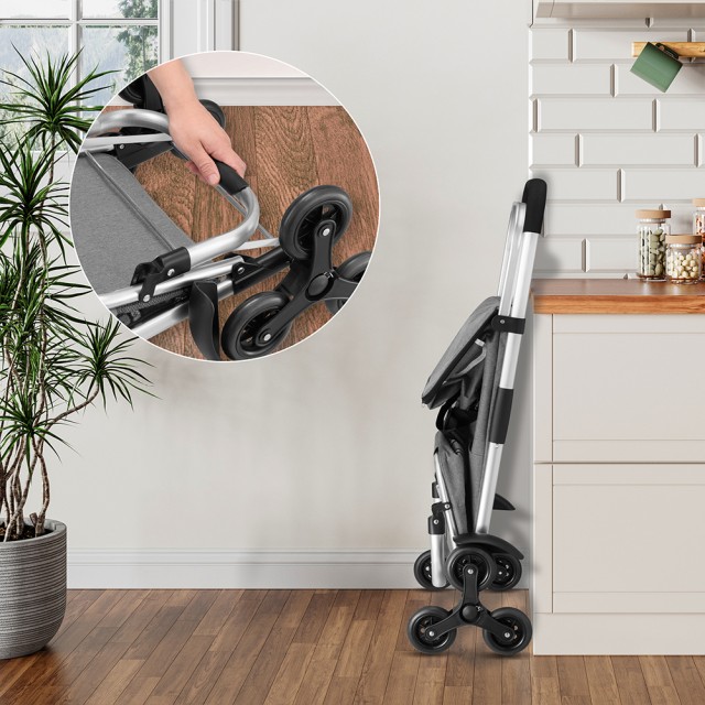 BAKAJI Καρότσι Μεταφοράς Εμπορευμάτων με Ρόδες 56L Γκρι Θερμική Τσά...