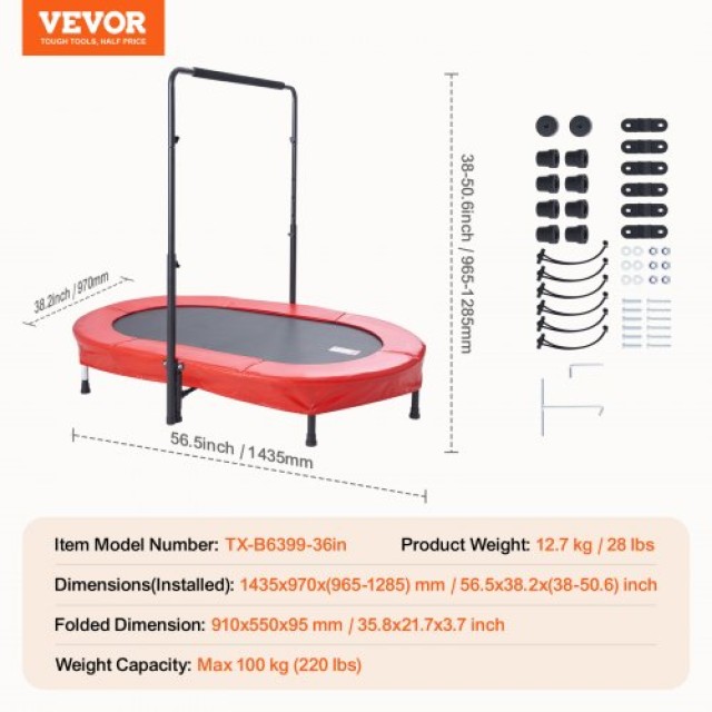 VEVOR  56 Τραμπολίνο Παιδιών Αναδιπλούμενο Εσωτερικού/Εξωτερικού Χώρου  TYBC5636INCH1S56HV0