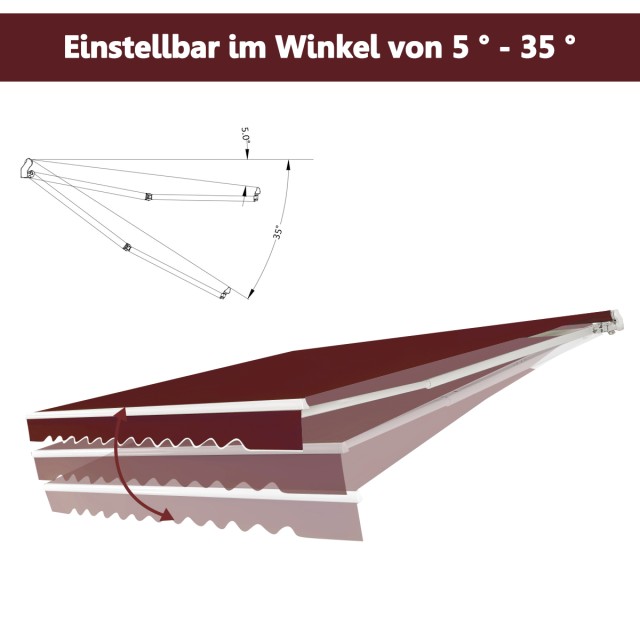 Costway Μαρικίζα με Μανιβέλα 400 x 250 cm σε Κρασί Χρώμα NP11203WN