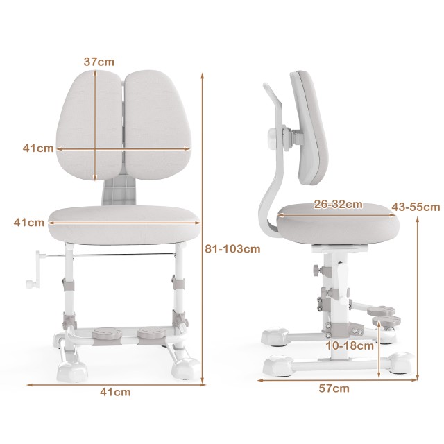 Costway Εργονομική Καρέκλα Παιδιού με Ρυθμιζόμενη Πλάτη και Υποπόδι...
