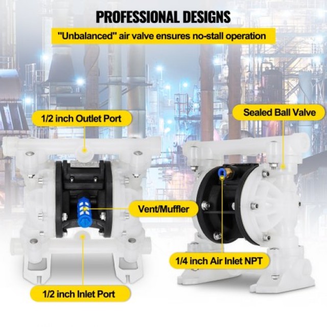 VEVOR Αντλία Διαφράγματος Αέρα 7GPM 100PSI Πολυπροπυλενίου με 1/2 Ε...