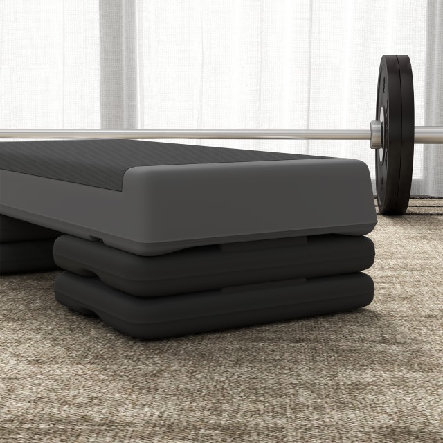 SPORTNOW  Ρυθμιζόμενο Stepper Γυμναστικής σε 10.5/15.5/20.5 cm με Αντιολισθητική Επιφάνεια και Χωρητικότητα 250 kg, Γκρι  A90-379V00GY
