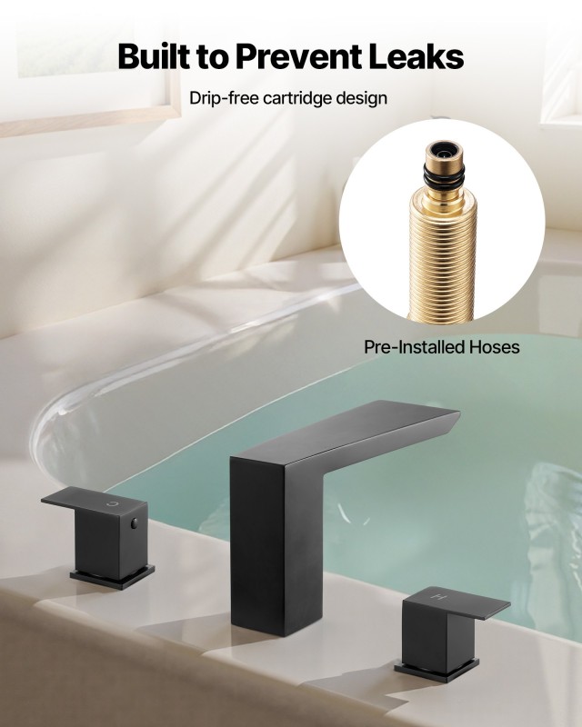 VEVOR Μαύρος Ματ Ρωμαϊκός Βρύση Μπανιέρας (200 x 230 x 72 mm) DFPTK...