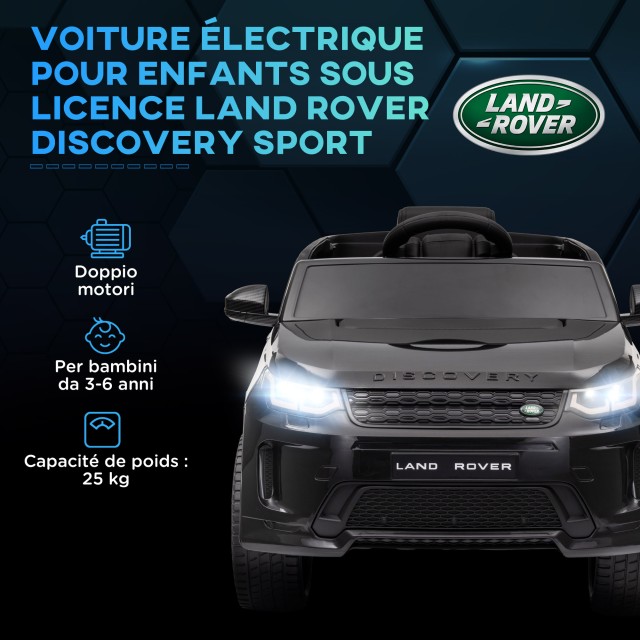AIYAPLAY  Ηλεκτρικό Αυτοκίνητο για Παιδιά με Άδεια Land Rover με Φώτα, Κόρνα και Ζώνη Ασφαλείας, 106x65.5x51 εκ., Μαύρο  370-343V90BK