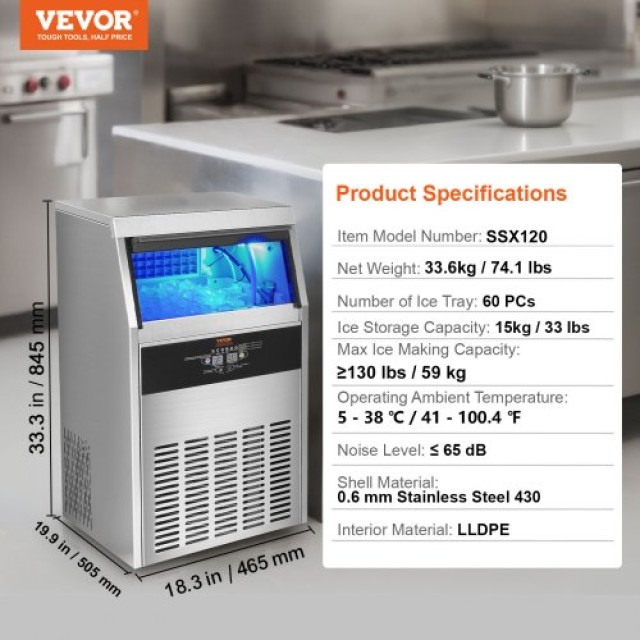 Επαγγελματική Παγομηχανή VEVOR 130lbs/24H 60 Κύβοι  QSYYTSFBZBJQK8B1DV2