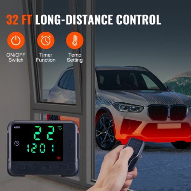 VEVOR Θερμαντήρας Diesel 12V 5KW με Οθόνη LCD & Τηλεχειριστήριο για Αυτοκίνητο/Λεωφορείο/RV Εσωτερικού Χώρου  ZCJRQFT12V5KW4C25V9