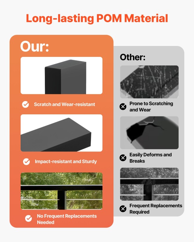 VEVOR Συνδέτες Κάγκελου 3.9x1.8x0.8 ίντσες σε Μαύρο Ματ για Οριζόντ...