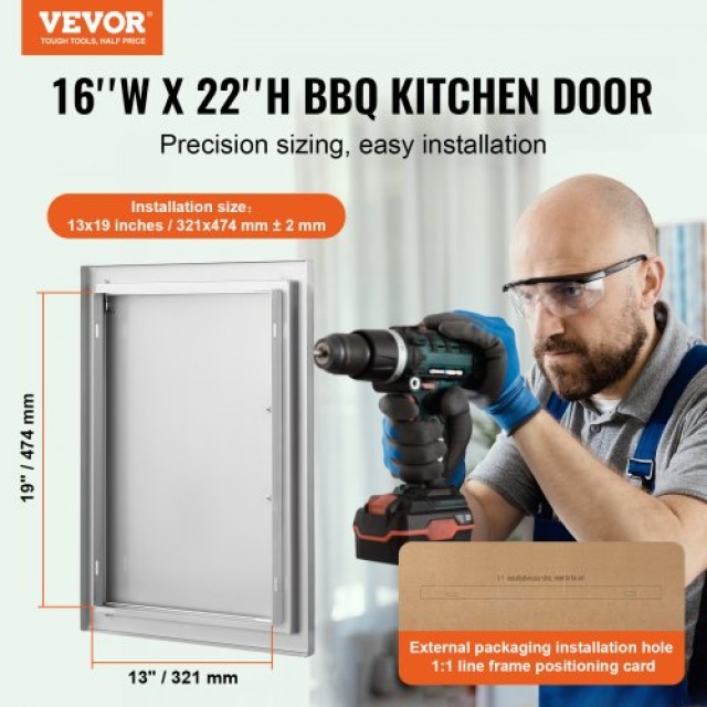 Πόρτα BBQ VEVOR 407x559 mm Ανοξείδωτη για Εξωτερική Κουζίνα  DMMBSC...