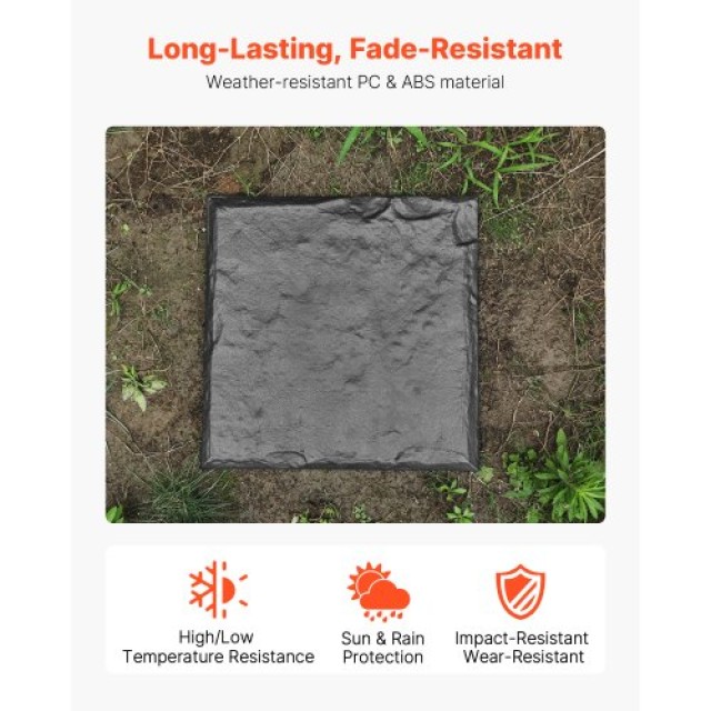 VEVOR Διακοσμητικές Πλάκες Βήματος 4τμχ 15,5 x 15,5 in Γκρι Πλακόστ...