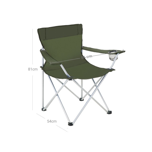 SONGMICS Σετ 2 Πτυσσόμενες Καρέκλες Camping SONGMICS – Στρατιωτικό Πράσινο, GCB001C01 