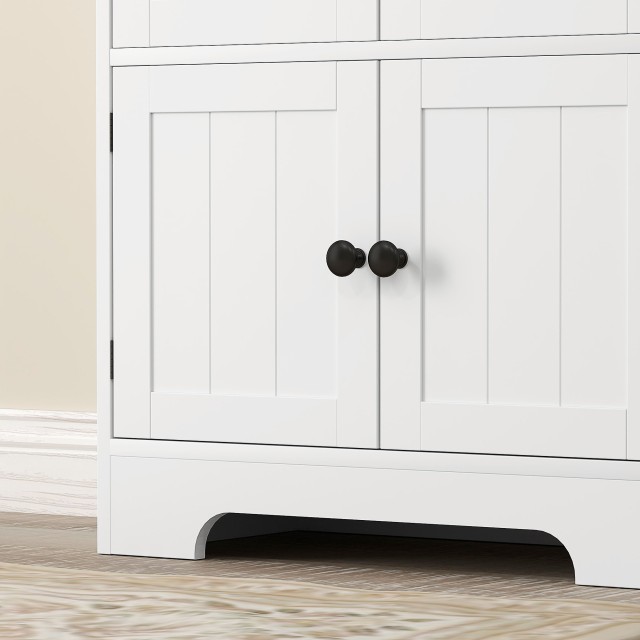 HOMCOM Λευκή Κουζίνα Κρεντέντζα 58.2x30x123 εκ. 83A-236V00WT