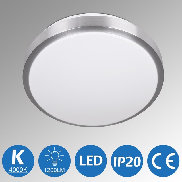 BAKAJI Στρογγυλή LED Πλαφονιέρα 12W Φυσικό Λευκό Φως 4000K 02834435