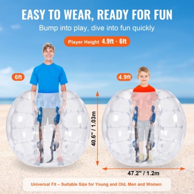 VEVOR Φουσκωτές Μπάλες Σύγκρουσης 2-Pack, 1.2M για Έφηβους  QSNKCQPPQZJ4LJ1T5V0