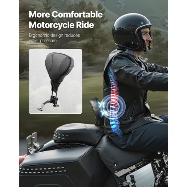 VEVOR Πλάτη Στήριξης Μοτοσυκλέτας για Harley Touring (2009-2024) MT...