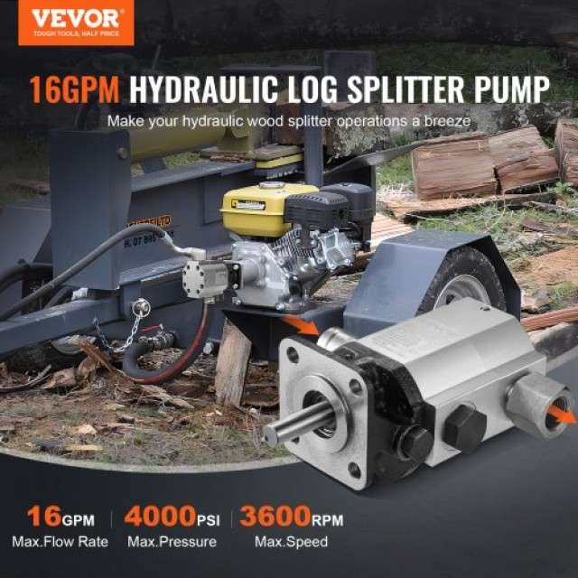 Σετ Αντλίας Υδραυλικού Ξυλοκόπου VEVOR, 16 GPM, 4000 PSI  CLB16+25KZFTJ0001V0