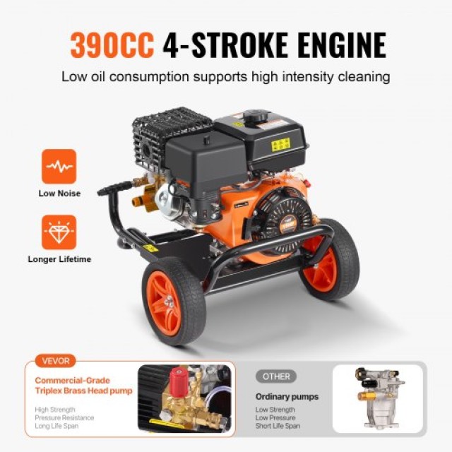 VEVOR  Πλυστικό Μηχάνημα Υψηλής Πίεσης 4400 PSI 15L/min 2.6 GPM με 5 Ακροφύσια για Αυτοκίνητα RYGYQXJTBWS1AUHIYV0