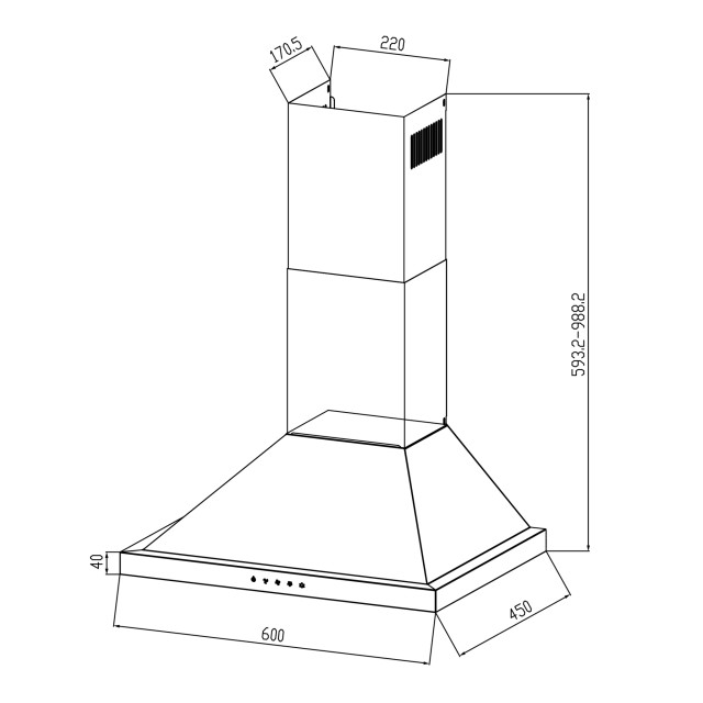 Cecotec Απορροφητήρας Bolero Flux PT 604000 Inox A+++ Πυραμίδα 60cm...
