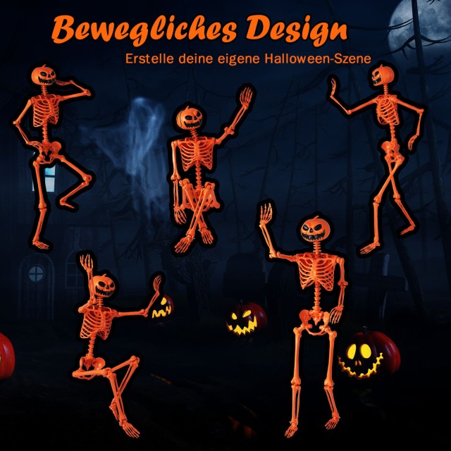 Costway Πορτοκαλί Πλαστικός Σκελετός με Κινούμενες Αρθρώσεις και Κε...