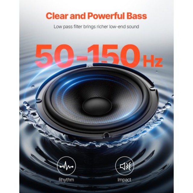 VEVOR 10 240W Υποκάθισμα Αυτοκινήτου Υπογούφερ Λεπτό Ενισχυμένο Σύσ...