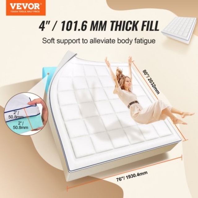 VEVOR  Επίστρωμα Στρώματος Premium Memory Foam King 1930.4 mm x 2032 mmDHYCDZ7680INM5WOQV0