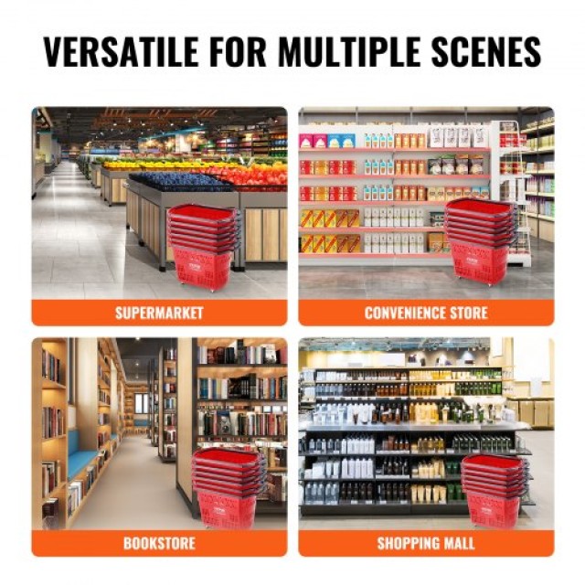 Καλάθι Αγορών με Ρόδες VEVOR 39L Κόκκινο (Σετ 6)  GXLGSGWLGXLG01IDOV0