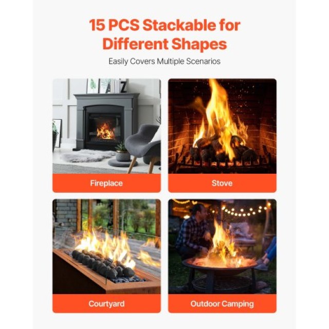 VEVOR Πέτρες Λάβας 3-5 εκ για Επαναχρησιμοποιούμενα Τζάκια (25 Τεμά...