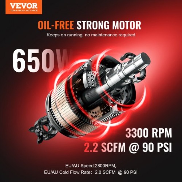 Φορητός Αεροσυμπιεστής VEVOR 8L 90 PSI χωρίς Λάδι  WYWSKYJ30L75E7TAMV2