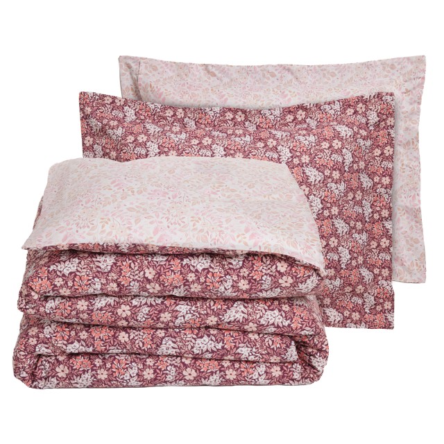 DAS HOME Σετ Υπέρδιπλή Παπλωματοθήκη Casual  Bordeaux & Nude 406009...