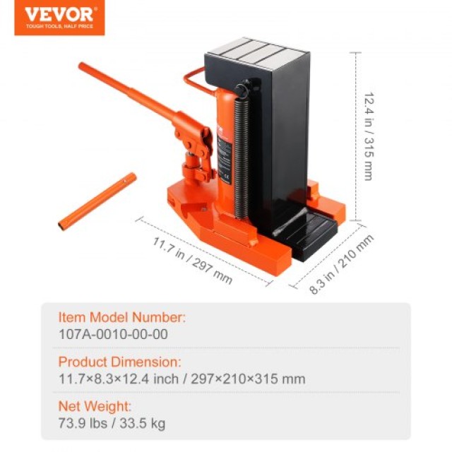 Υδραυλικός Γρύλος VEVOR 10/20 Τόνων για Μηχανήματα  JZQJDWQBKXZ1ZCJXYV0