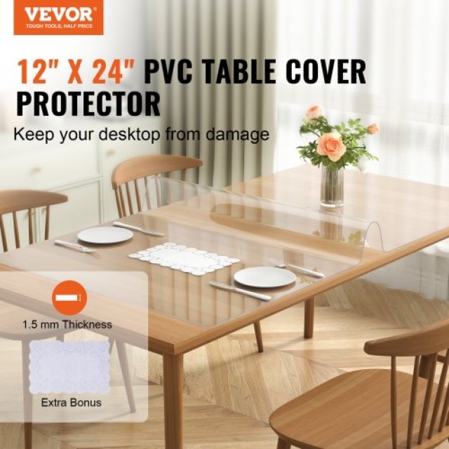 Διαφανές Προστατευτικό Τραπεζιού VEVOR, 12 x 24, 1.5 mm PVC  ZFXZBYCTMSPVCZBY4V0