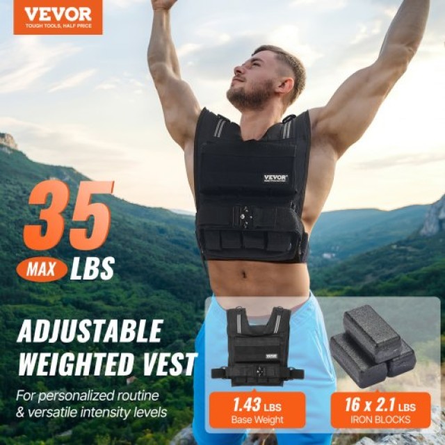 VEVOR  Ρυθμιζόμενο Γιλέκο Βάρους 35lb για Άνδρες & Γυναίκες για Προπόνηση & Τρέξιμο KDJZLKXTK35LB8PKSV0