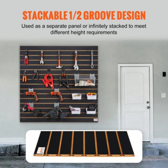 Πάνελ Slatwall VEVOR 4x2 ft Μαύρα (Σετ 2) για Οργάνωση Γκαράζ  BTQB...
