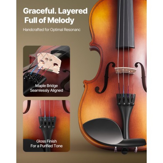 VEVOR Βιολί 355mm για Ενήλικες Αρχάριους με Θήκη και Ρετσίνι Καφέ J... VEVOR Βιολί 355mm για Ενήλικες Αρχάριους με Θήκη και Ρετσίνι Καφέ J...