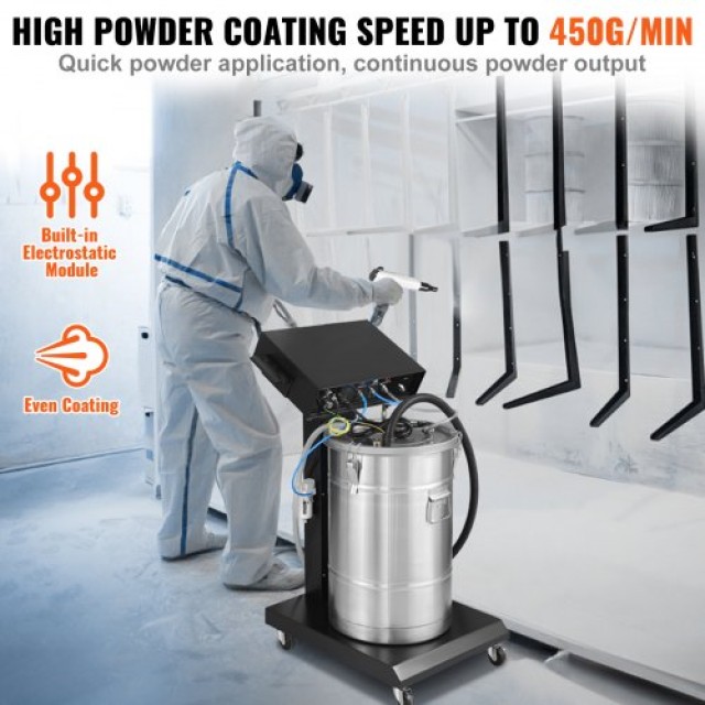 Σύστημα Ηλεκτροστατικής Βαφής VEVOR 40W 100KV με Κάδο 50L και Πιστόλι Ψεκασμού  JDFMPTJ100KVBEWZMV2