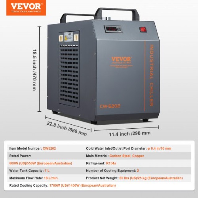 VEVOR Βιομηχανικός Ψύκτης Νερού CW-5202 για Μηχανές CO2 Laser  GYLSJYSJS7L18IJHWV2