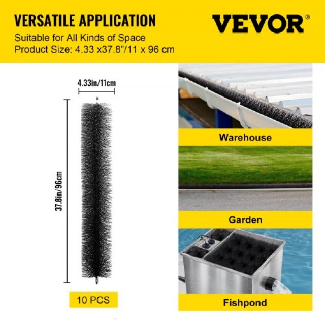 Βούρτσα Προστασίας Υδρορροής VEVOR 30FT, 4.33 Διάμετρος, Για Υδρορροές 5, Γαλβανισμένο Ατσάλι, DIY Φύλαξη από Φύλλα και Σκουπίδια  TGMS5X30WDIPO2L68V0