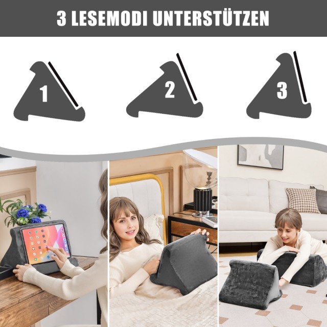 Costway  Σετ Μαξιλαριών Σφήνας με Βάση Tablet από Ασημένια Αλεπού HU10384GR