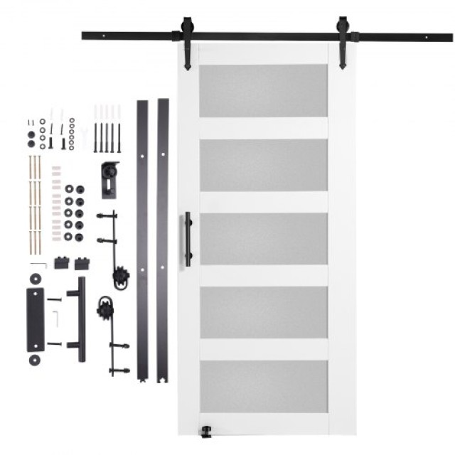 Σετ Συρόμενης Πόρτας VEVOR 42 x 84 Ξύλο & Γυαλί  BLGCMTZSMMKBKWTW9V0